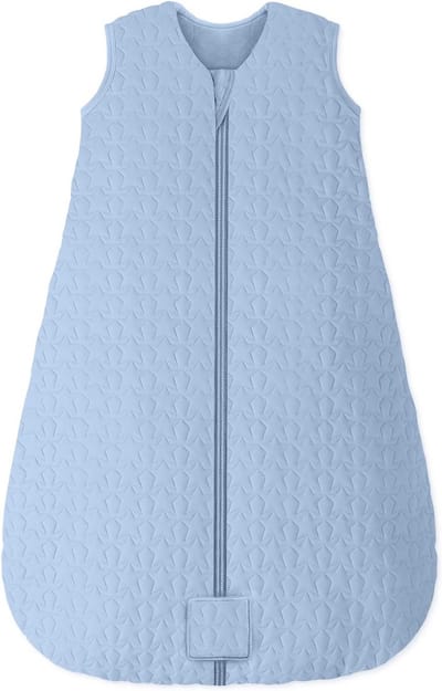 SnelShoppen - Slaapzak voor baby's, winter, 2,5 TOG, babyslaapzak, 0-6 maanden, katoen, winterse babyslaapzak, warm en zacht, 67 cm, blauw, voor jonge