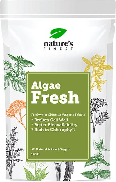 Nature's Finest Algae Fresh Tabletten – 100% Natuurlijke Ademverfrisser met Chlorella voor Darmgezondheid, Detox, Minder Slechte Adem & Meer Energie – Rijk aan Chlorofyl & IJzer – 140 g (30 dagen)