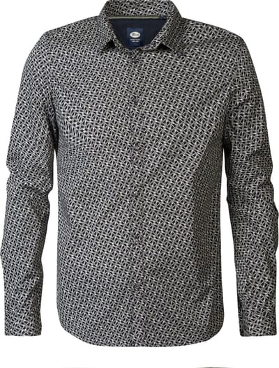 Petrol Industries - Heren All-over Print Overhemd Ouzinkie - Blauw - Maat M