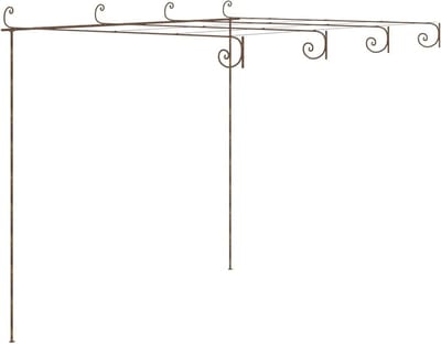 Tuinrozenboog - Klimrek Spalier - Planten Ondersteunen - Smeedijzeren Frame - 4 x 3 x 25 m - Antiek Bruin