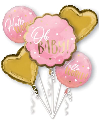 Amscan - Folieballonnenset Hello World / Oh Baby (43 cm / 55 cm)