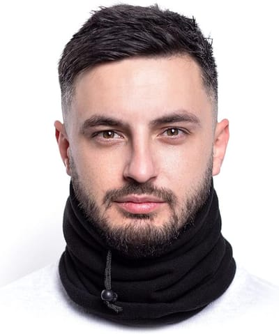 Famanu – Nekwarmer voor heren en dames, fleece colsjaal, winddicht en elastisch, winteruitvoering