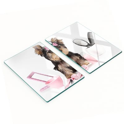 Multifunctionele decoratieve glazen borden Yorkshire Terrier 2x40x52 cm