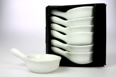 Cosy & Trendy Mini Aperopan - Porselein - Ø 6 cm x 2.5 cm - Wit - Set-6
