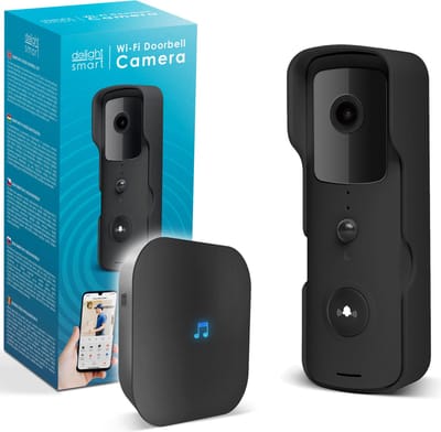 Delight Video Deurbel met Camera En Wifi - Intercom – Full HD 1080p – 150 dagen batterijduur! - Bewegingsdetectie En Nachtzicht - Deurbellen met Camera - 55386BK