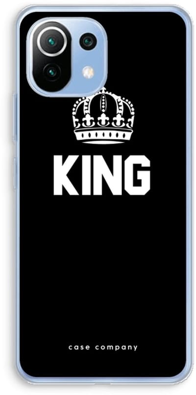 Case Company® - Hoesje geschikt voor Xiaomi Mi 11 Lite hoesje - King zwart - Soft Cover Telefoonhoesje - Bescherming aan alle Kanten en Schermrand