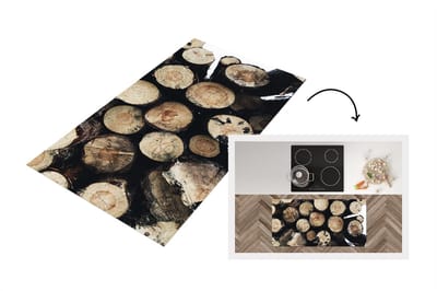 Keukenloper - Loper keuken - Hout - Winter - Haard - 120x60 cm - Keukenloper vinyl