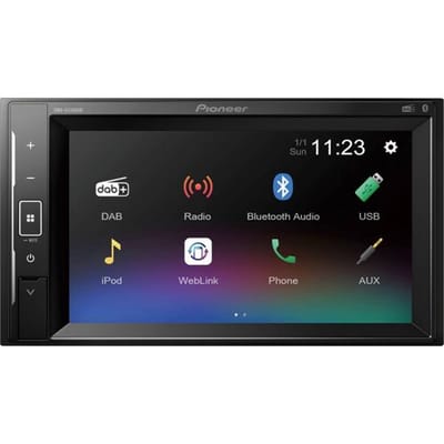 Pioneer DMH-A240DAB Autoradio met scherm dubbel DIN Aansluiting voor stuurbediening, Aansluiting voor achteruitrijcamera, Bluetooth handsfree, DAB+