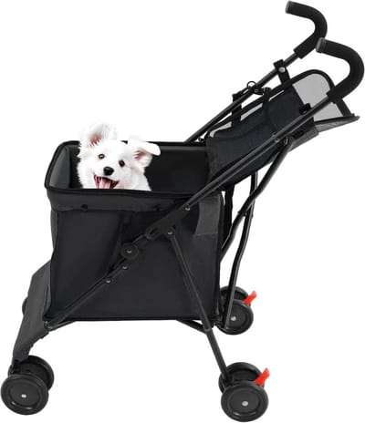 Hondenbuggy Opvouwbaar - Draagbare Huisdierwagen - Reizen met Huisdier - Hoge Draagkracht - 70 kg - Zwart