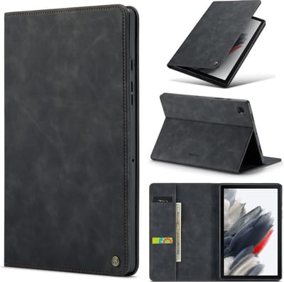 Casemania Hoes Geschikt voor Samsung Galaxy Tab A7 10.4 inch (2020) Charcoal Gray - Book Cover