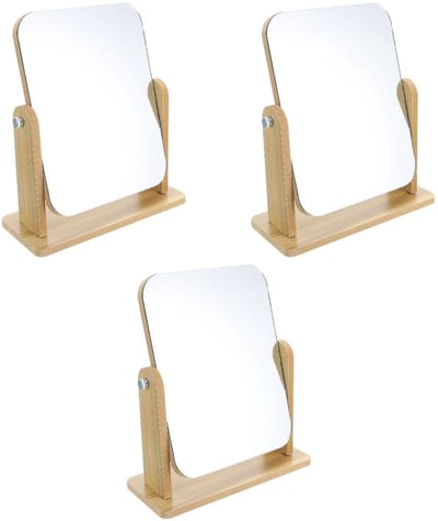 Allecto - Draaibare Spiegel - Make-up Spiegel - 360 Graden Verstelbaar - Vierkante Spiegel - Sieraden Spiegel - Geschikt voor Thuis - 3 Stuks