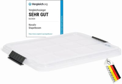 Novaliv 1x vervangend deksel 28-40 liter met clipsluiting 61x40 cm Transparant