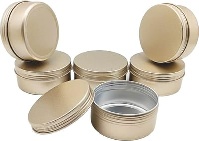 Set van 6 Aluminium Blikjes van 150ml voor Cosmetica, Make-up, Huidverzorging en Kaarsen - Ideaal voor Crèmes, Poeders en Accessoires