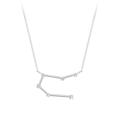 Joy|S - Zilveren sterrenbeeld ketting Gemini Tweeling(en) met zirkonia
