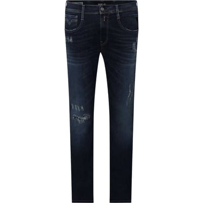Replay Anbass Slim-fit jeans voor heren met verweerde look (Blauw)