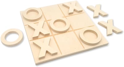 Boter Kaas en Eieren - Spel - Hobby/DIY Onbehandeld FSC Hout - 15,5x15,5cm