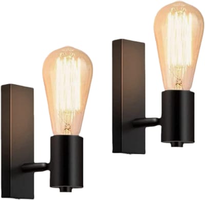 longziming -Industriële Wandlamp Binnen Zwart – Verstelbaar 360° – E27 Fitting – Metalen Vintage Wandverlichting – Zonder Lichtbron