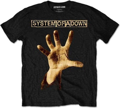 System Of A Down - Hand Heren Tshirt - M - Zwart