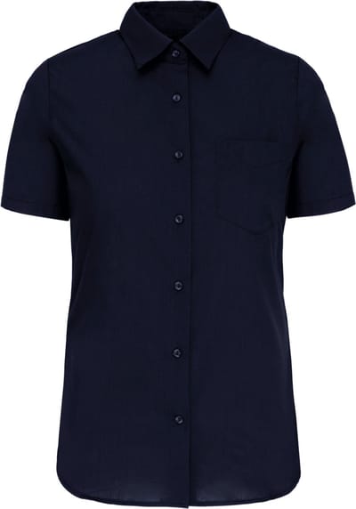 Kariban Overhemd in onderhoudsvriendelijk polykatoen-popeline korte mouwen dames K548 - Navy - 3XL