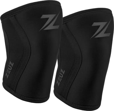 ZEUZ 2 Stuks Premium Knie Brace voor Fitness, CrossFit & Sporten – Knieband - Braces – 7 mm - Zwart - Maat XL