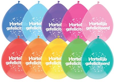 Haza - Ballonnen - Hartelijk Gefeliciteerd verjaardag feest - 8x stuks