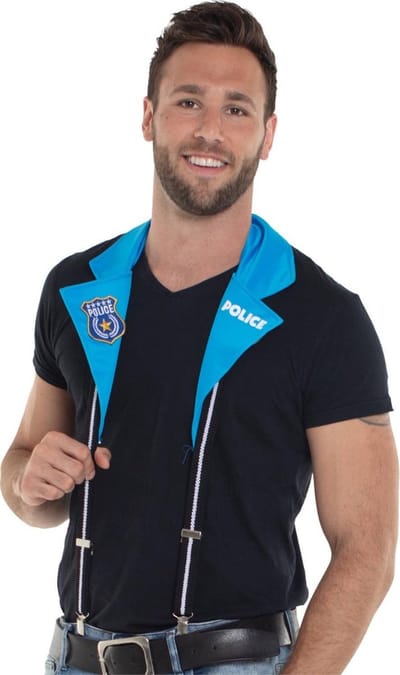 Folat Bretels Politie Polyester Blauw One-size