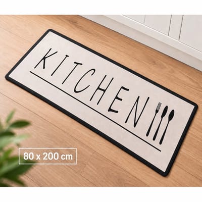 Keukenloper - Keukenmatten - Antislip Keukentapijt - Tapijtloper - vloerkleed 200x80cm -Zand