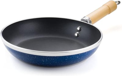 Koekenpan - Koekenpan met antiaanbaklaag - Koken en bakken - Stevige stalen bodem - 25 cm - Blauw