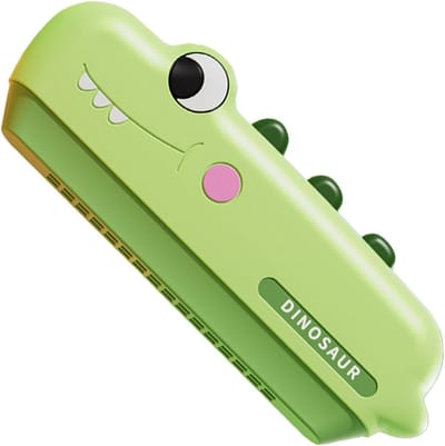 Mondharmonica Kinderen - Muzikaal Speelgoed - Muziek Leren - Wasbaar Ontwerp - 17x6cm - Dinosaurus