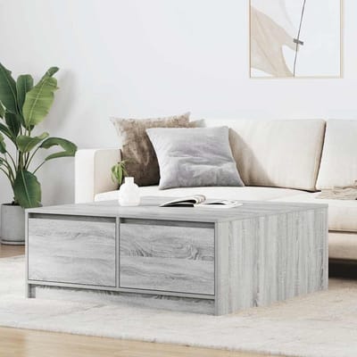 Salontafel met laden, Sonoma, grijs, salontafel met laden, opbergmeubel voor woonkamer, 100 x 100 x 40 cm