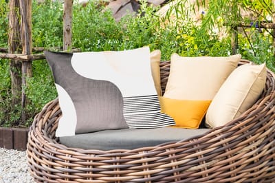 Buitenkussens - Abstract - Japandi - Beige - Modern - 60x40 cm - Weerbestendig