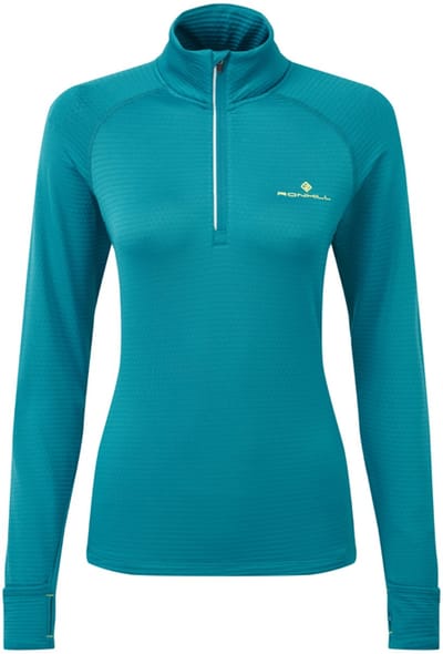 Ronhill | Dames | Tech Winter 1/2 Zip | Warm Hardloopshirt | Marine/Acid | Maat S