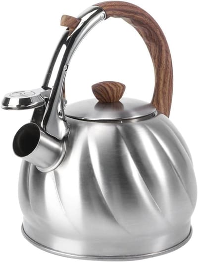 Waterkoker met fluitje - Theepot RVS - Water koken - Automatisch geluid - 2.0L capaciteit - Zilver