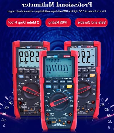 Digitale Multimeter - Meetinstrument Elektronica - Industriële Reparatie - IP65 Waterdicht - CAT IV 600V - Rood Grijs