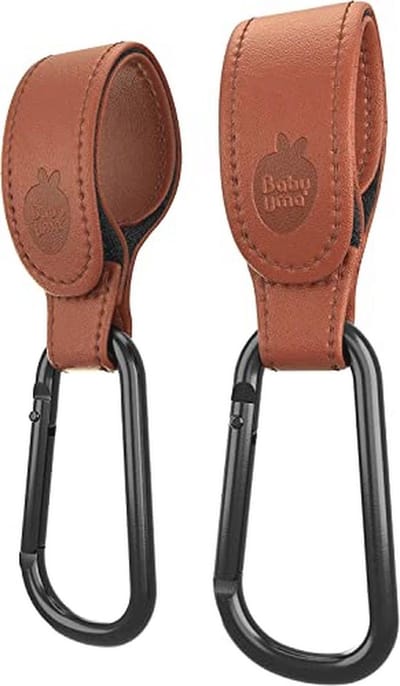 Bruine Kinderwagen Haken - Premium Stijl en Driemaal Bekroond - 2 Stuks