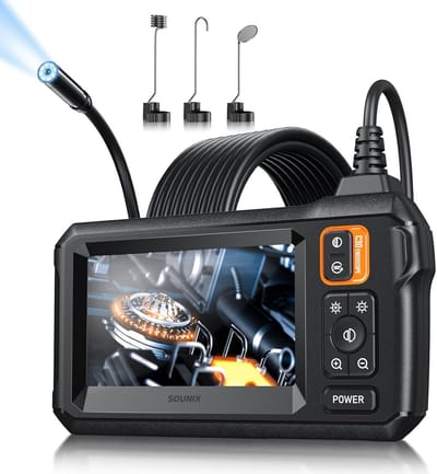 Sounix Inspectiecamera met Scherm 5M - 4.3 inch LCD scherm - 1080P HD - Inspectiecamera Lightning - Inspectiegereedschap - IP67 - 5 Meter - Zwart