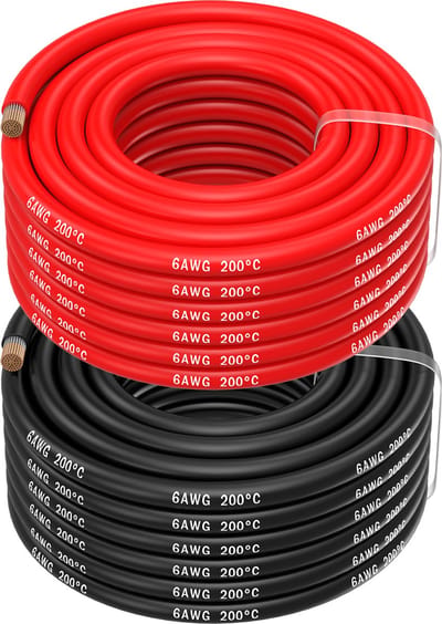 MMOBIEL 6 AWG Siliconen Elektrische Draad - 6 Gauge (13,3mm²) Vertinde Koperkabel - 2 Aparte Draden Rood & Zwart Elk 10 m voor Koelkasten, Airconditioners, Autobatterijen, Lasbatterijen