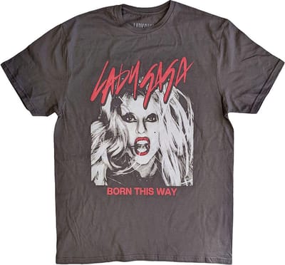 Lady Gaga - Born This Way Photo Heren T-shirt - M - Grijs
