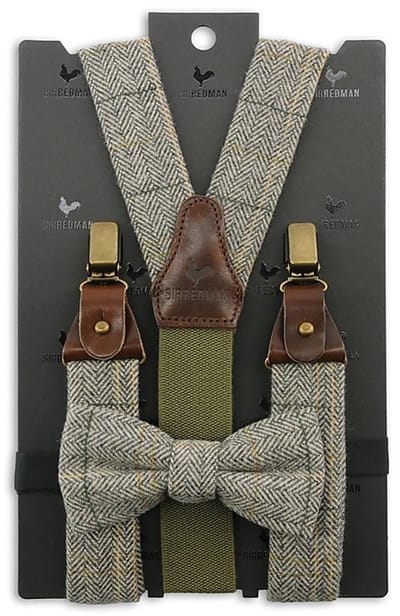 Sir Redman - Bretels met strik - bretels combi pack Christian Tweed - beige / donkergrijs / groen / oker