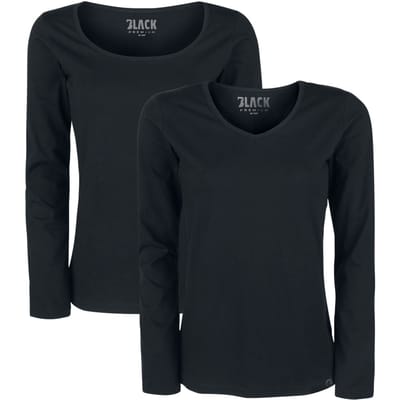Black Premium by EMP Shirt met lange mouwen - Doppelpack Longsleeve - S tot 5XL - voor Vrouwen - zwart