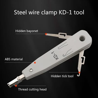 Netwerk Punch Tool - Telecom Installatie Gereedschap - Kabel Installatie - Precisie Draad Plaatsing - Compact Ontwerp - Grijs