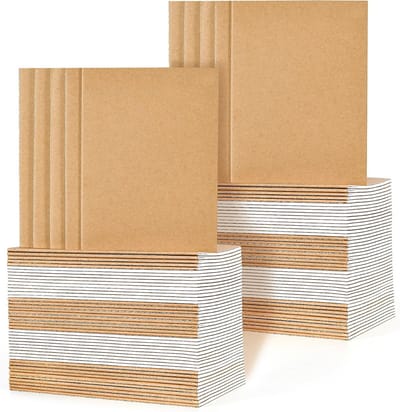 A5 Notitieboekjes - Set van 100 Lege Pagina's, Kraft Papier, Perfect voor School, Kantoor en Reizen