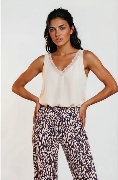 MI PIACE - Travel Top met kant 202129 Latte - Maat : S