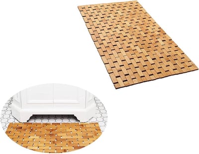 Badmat - Mat voor in de Badkamer Natuurlijke Bamboe Vloermat Antislip 399 x 599 cm Bruin