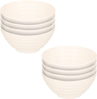 Plasticforte Schaaltjes - 8x - ivoor wit - kunststof - 14 x 6.5 cm - kommen