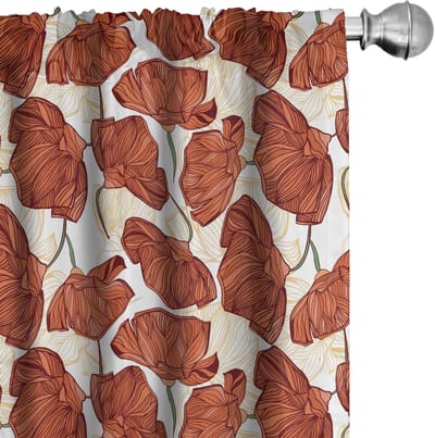 ABAKUHAUS – Bloemen gordijnen 2x75x245 cm – microfaser, verduisterend