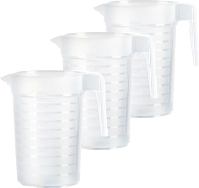Plastcforte Waterkan/schenkkan - 3x - transparant - 1000 ML - kunststof
