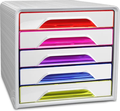 Schuifladenblok met 5 Laden voor A4 en Mappen - Perfect voor Organisatie