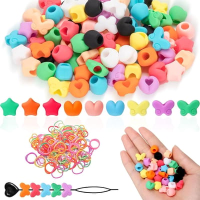 90 Stuks Siliconen Haarparels voor Kinderen en Vrouwen, Kleurrijke Rubber Haaraccessoires voor Vlechten en Bangs in 3 Vormen