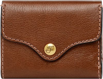 FOSSIL Portemonnee Heritage Trifold Brown Bruine